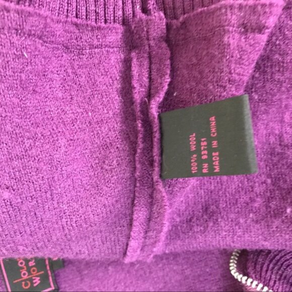 Colour Works Zip Ruffle Wool Sweater Jacket Cardigan Zipper Snap Frill Soft Top - Picture 8 of 11